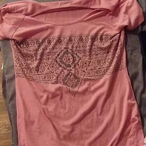 Pink shirt with super cute aztec design